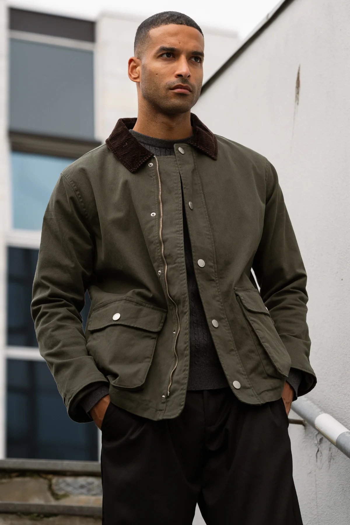 Twilljacke - dunkle Olive - Image 2
