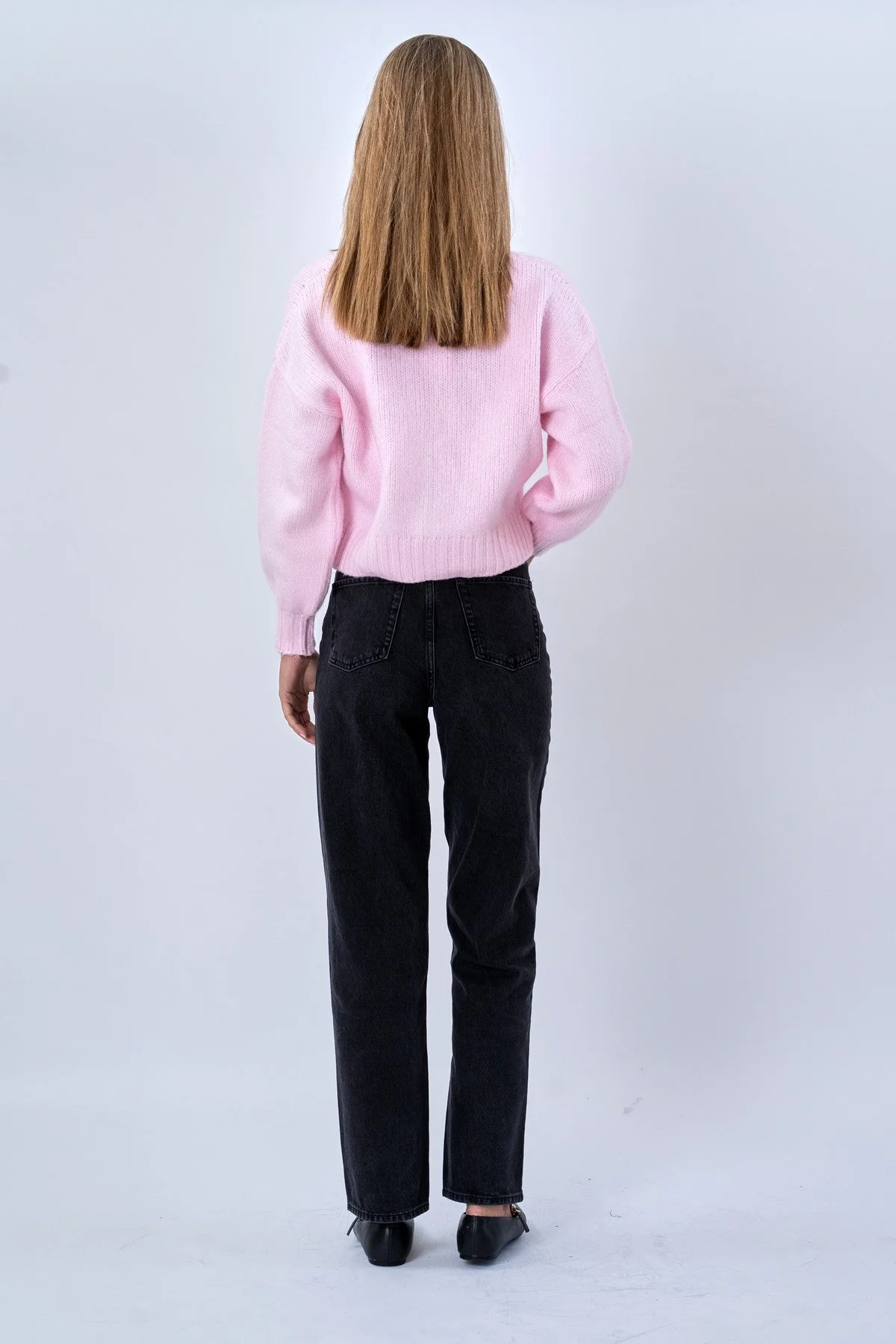 Strickjacke mit V-Ausschnitt – Rosa - Image 5