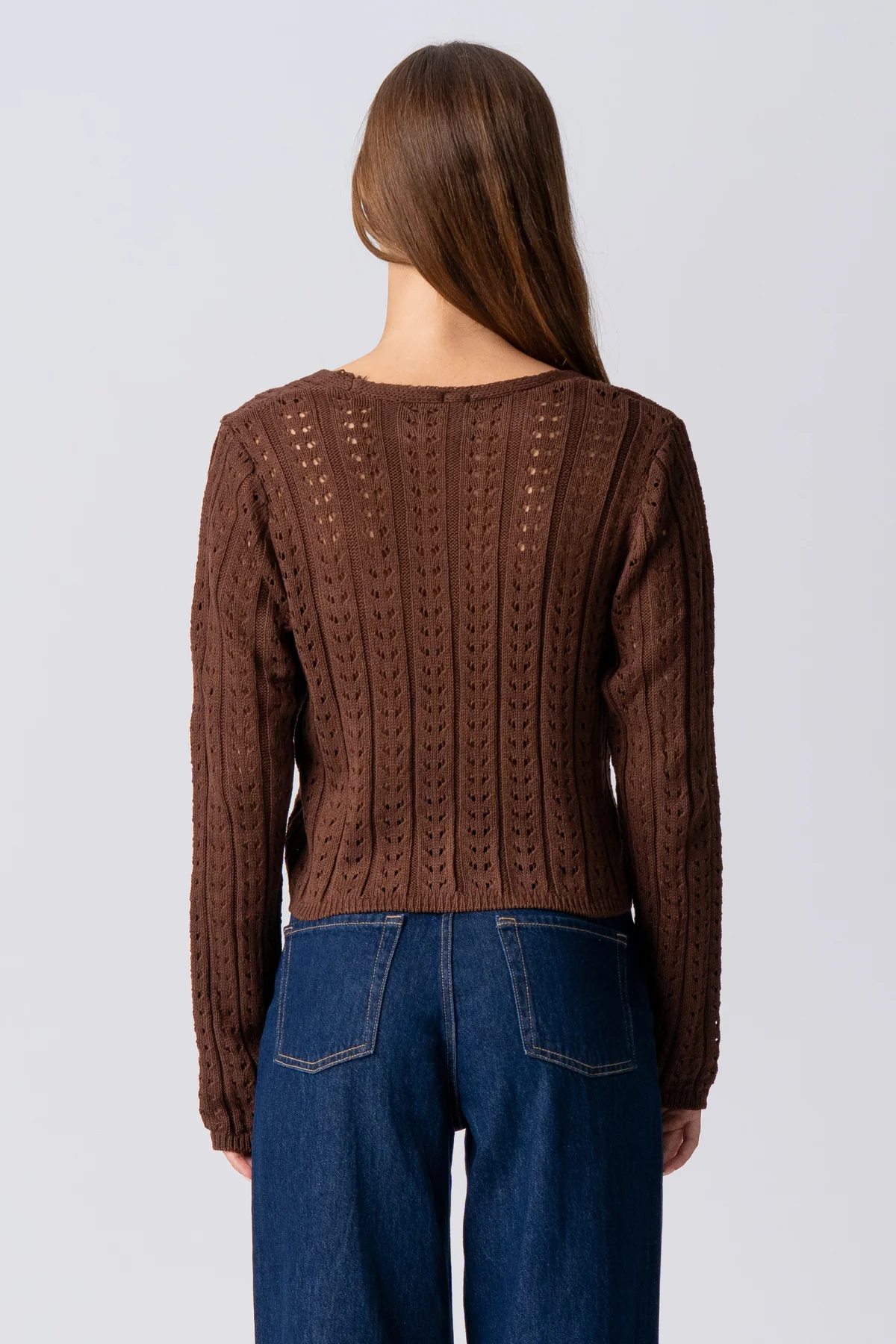 Virginia Strick Cardigan - Brown - Image 5