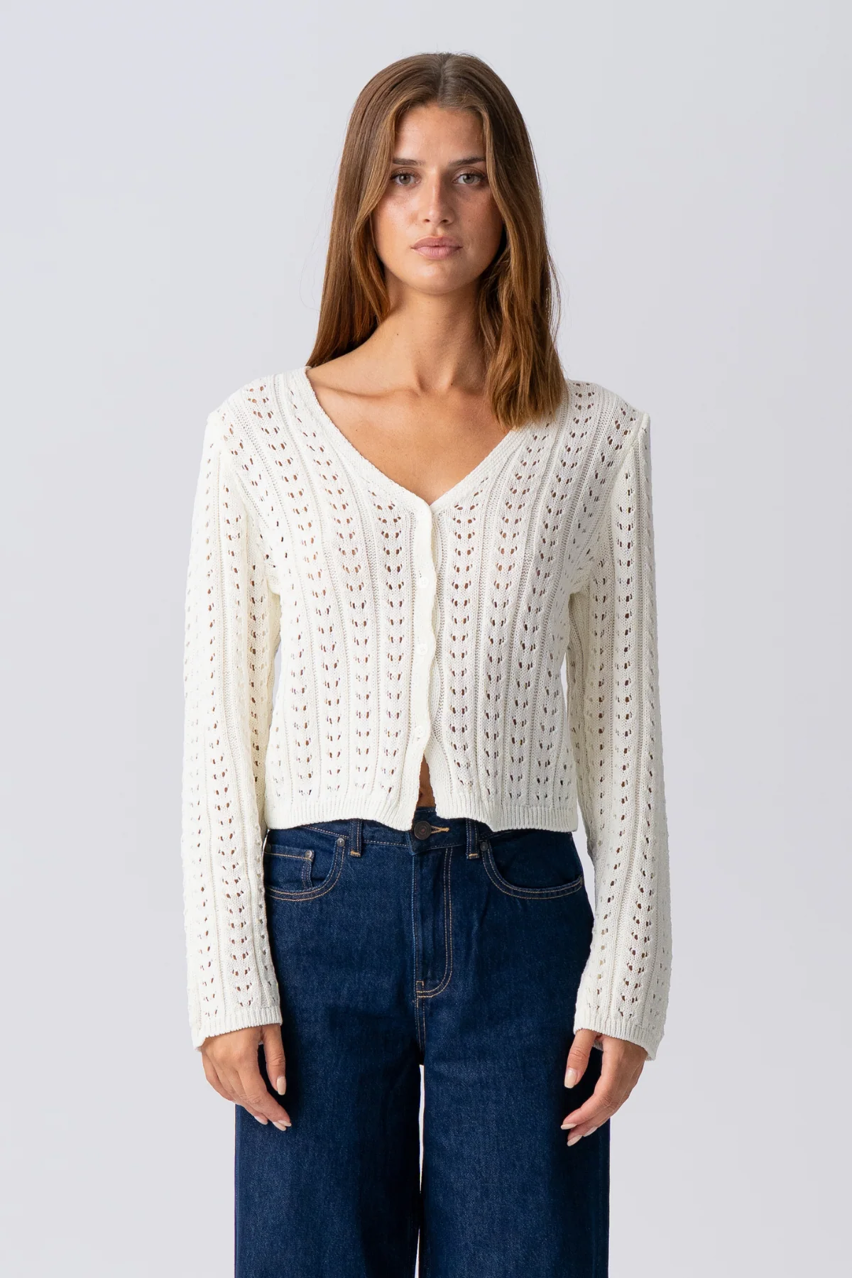 Virginia Strick Cardigan - Ecru. - Image 4