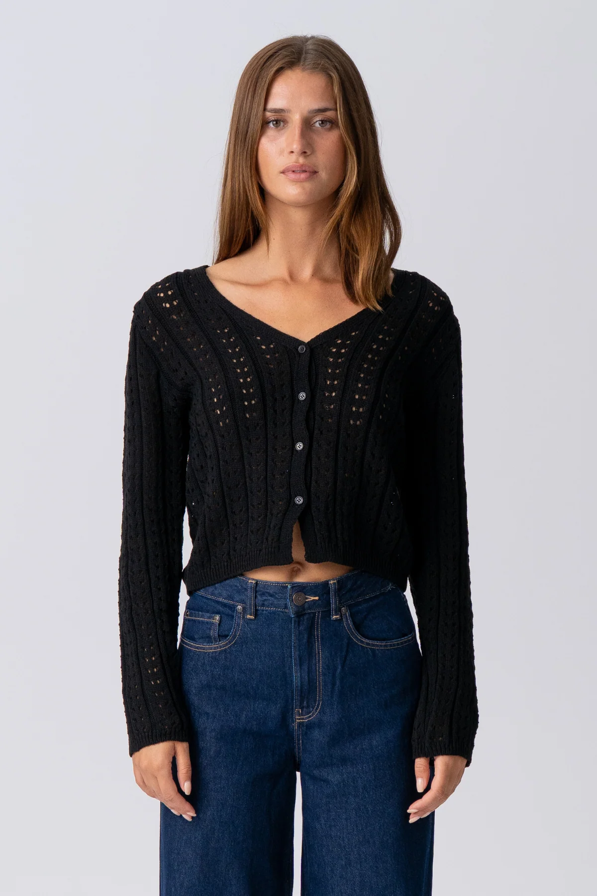 Virginia Strick Cardigan - Schwarz - Image 4