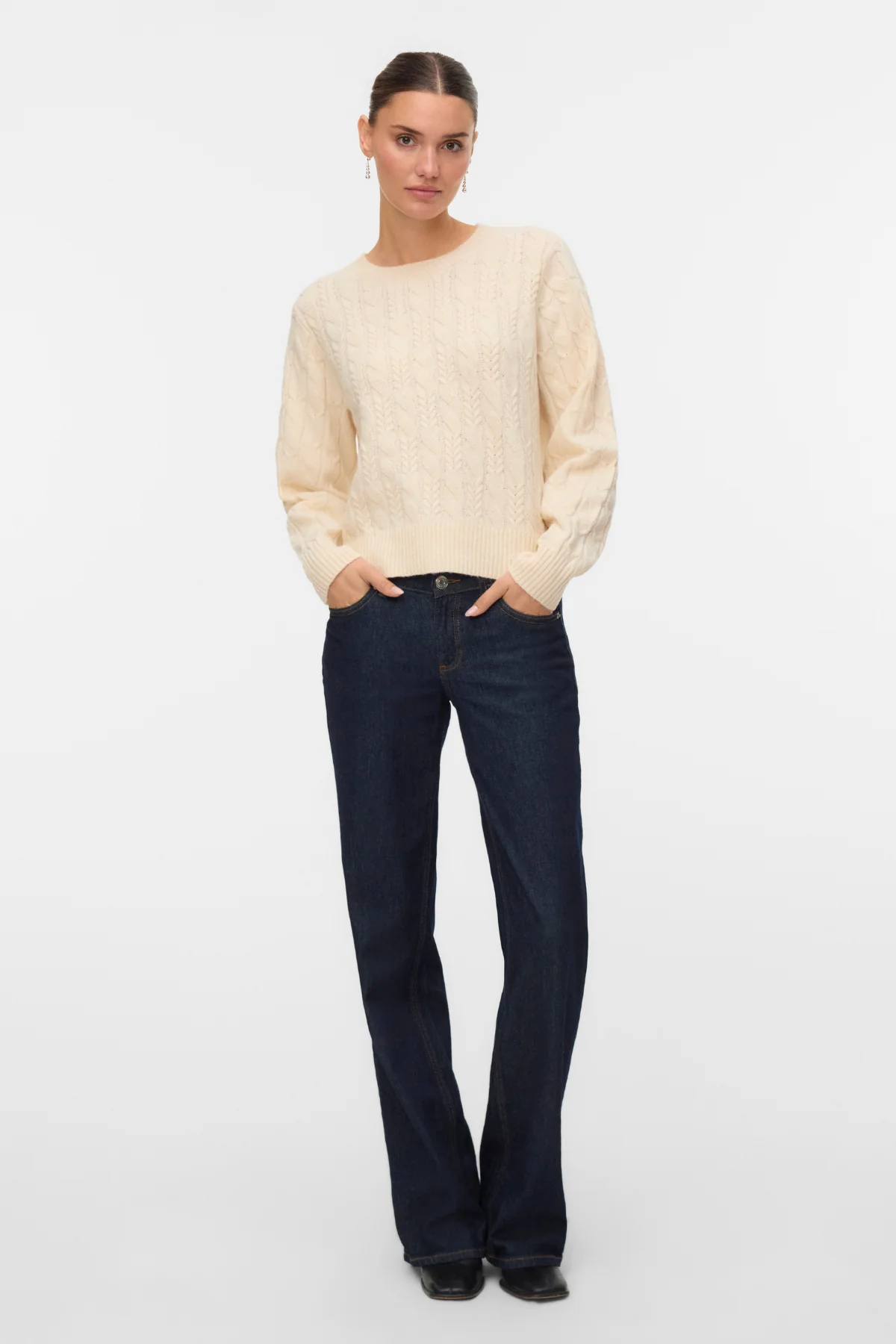 Widder O -Neck -Kabelpullover - Birke - Image 3