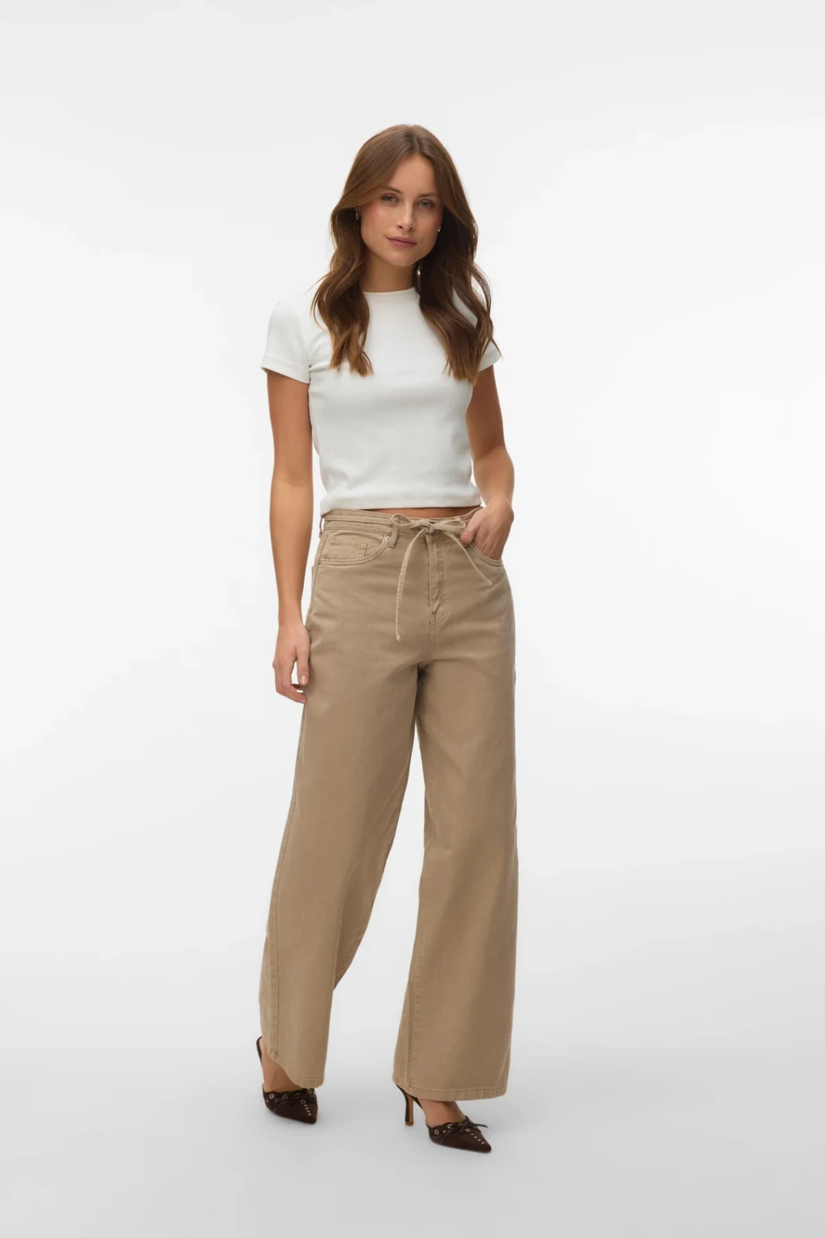 Jeans mit breitem Gürtel von Wien – Silberner Nerz - Image 2