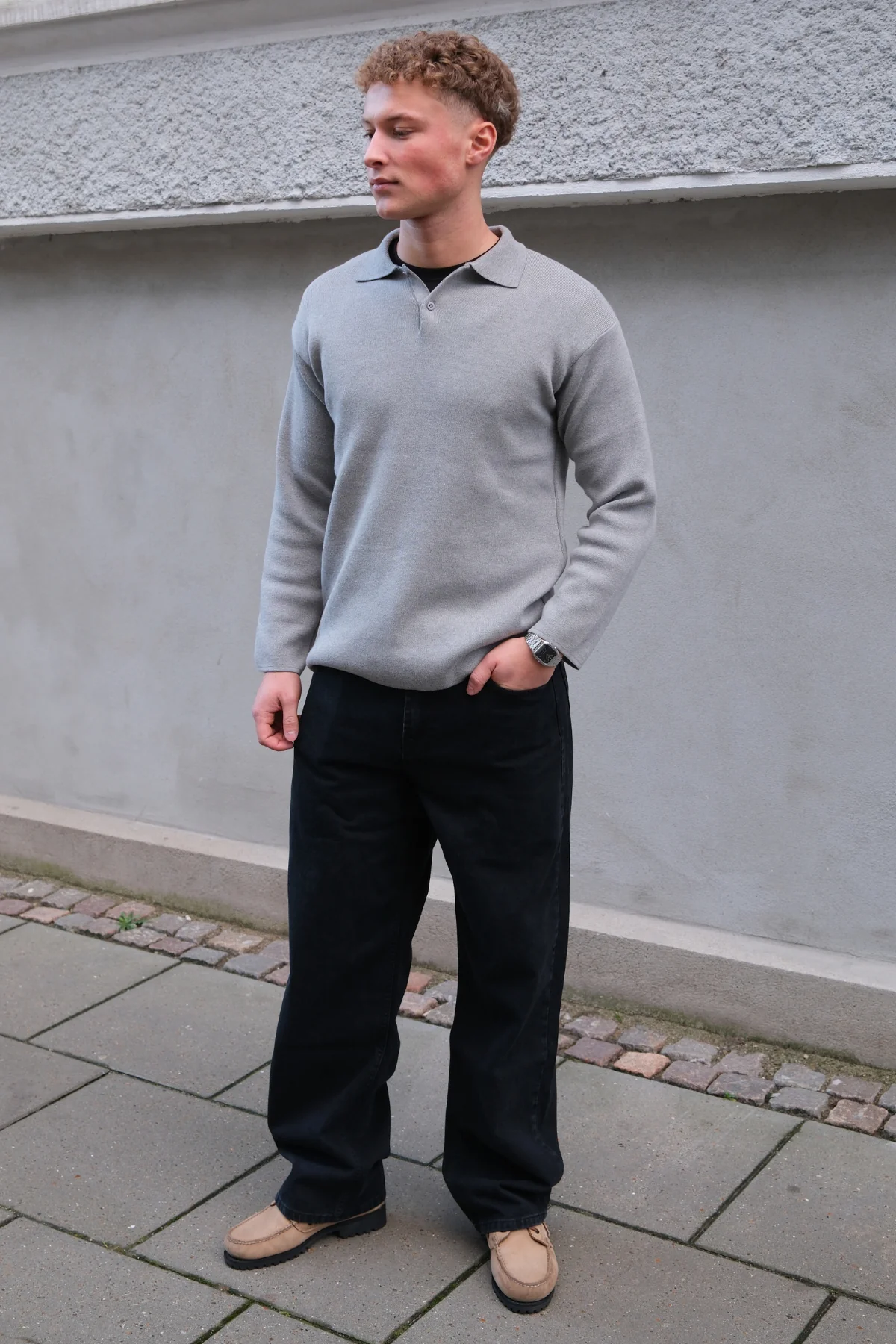 Wilhelm Regular Jeans – solide Schwarz