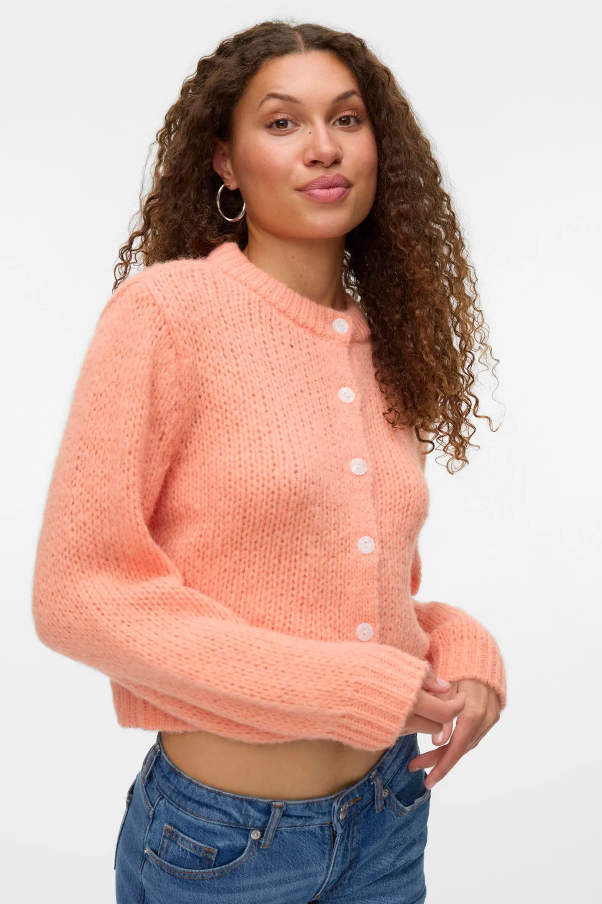 Wilo O -Neck -Strickjacke - Cantaloupe - Image 3