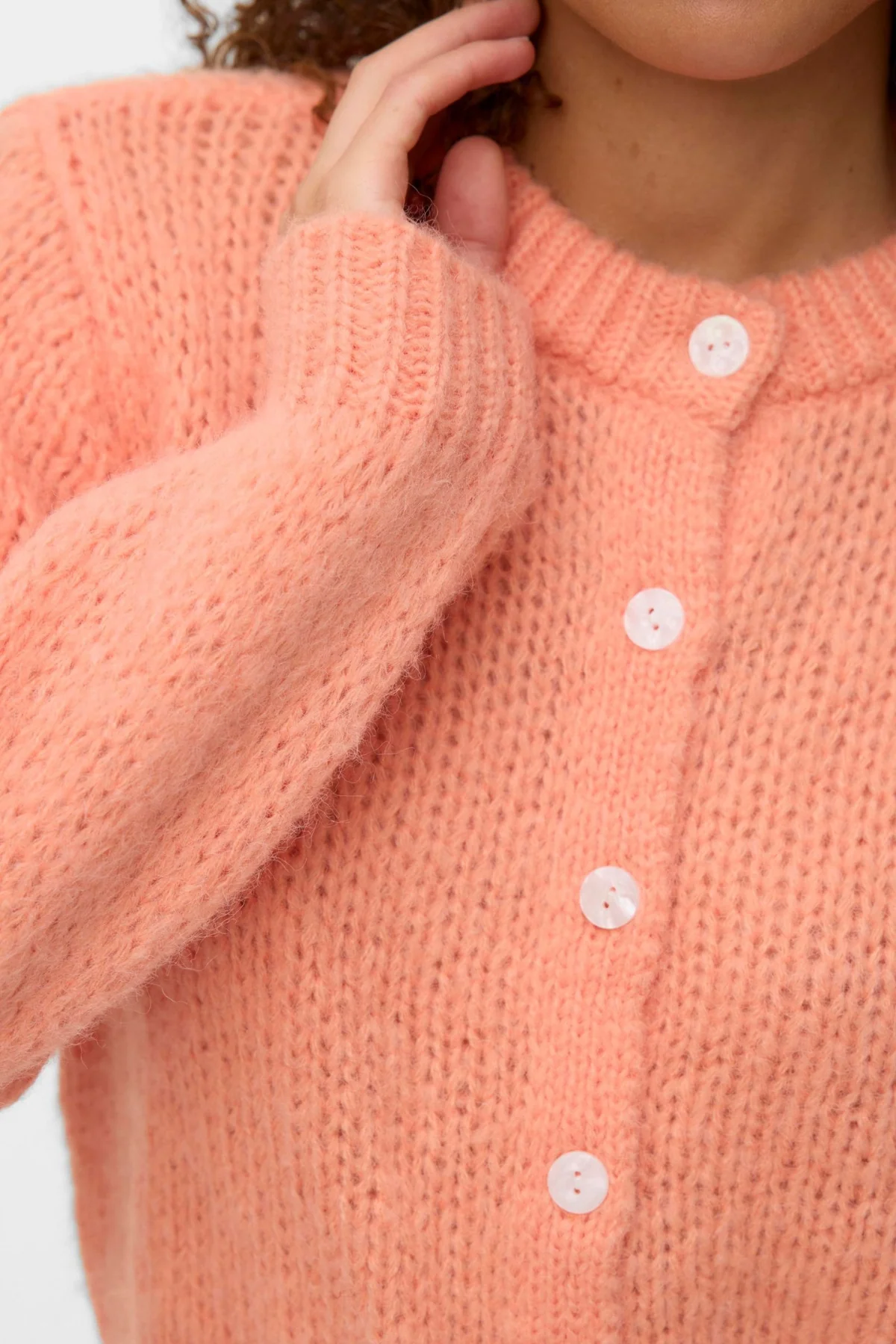Wilo O -Neck -Strickjacke - Cantaloupe - Image 4
