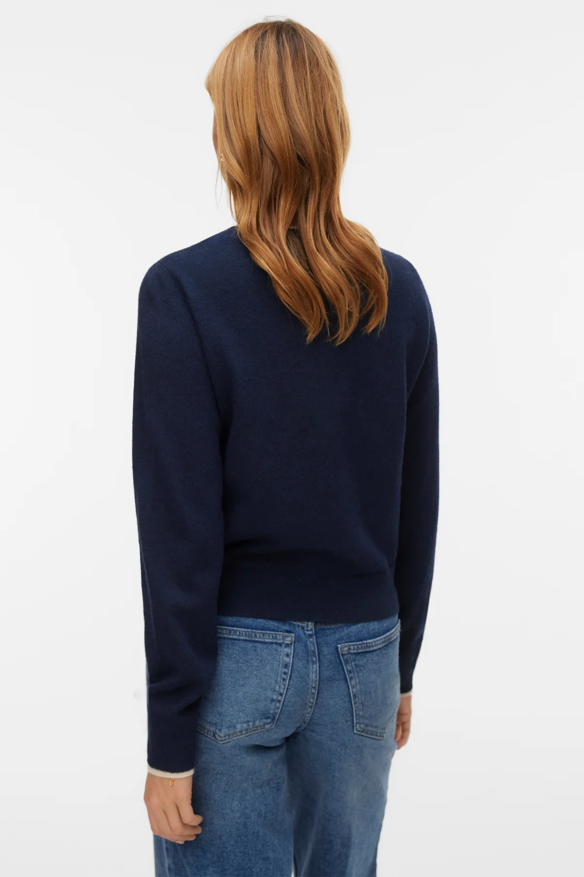 Wundervoller Cardigan mit O-Ausschnitt – Marineblauer Blazer m. Birke - Image 4
