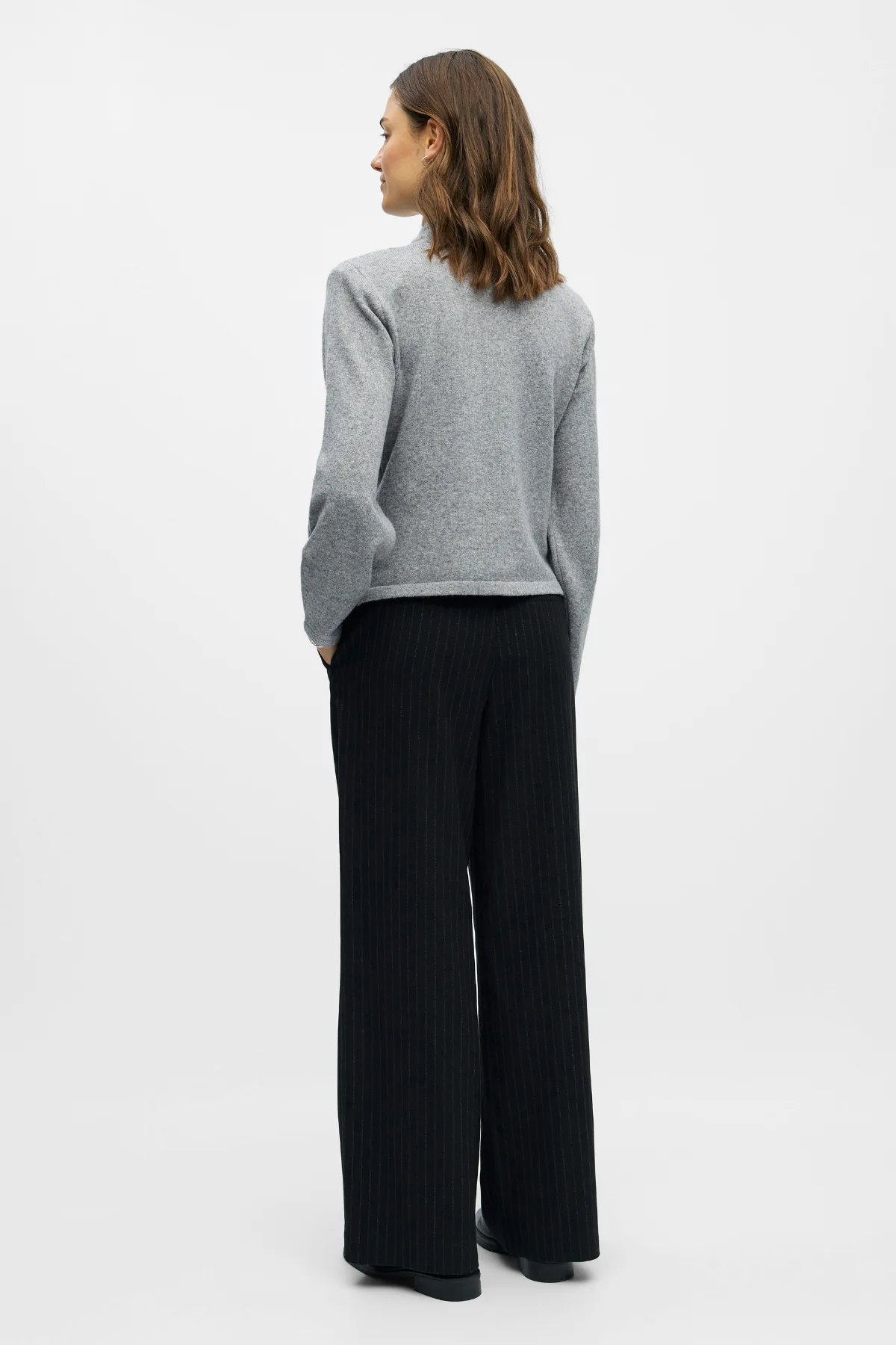Zari -Strick -Strickjacke - mittelgraue Melange - Image 4
