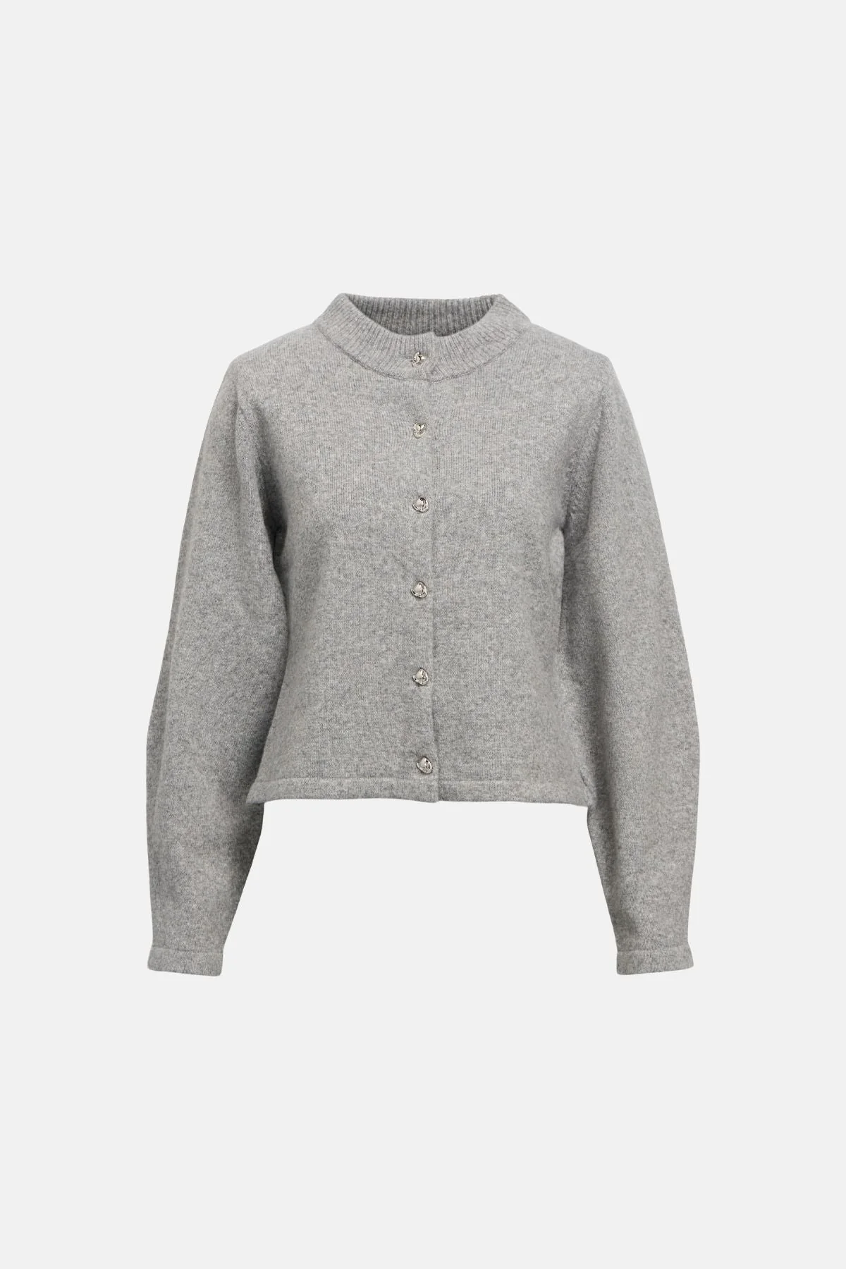 Zari -Strick -Strickjacke - mittelgraue Melange - Image 5