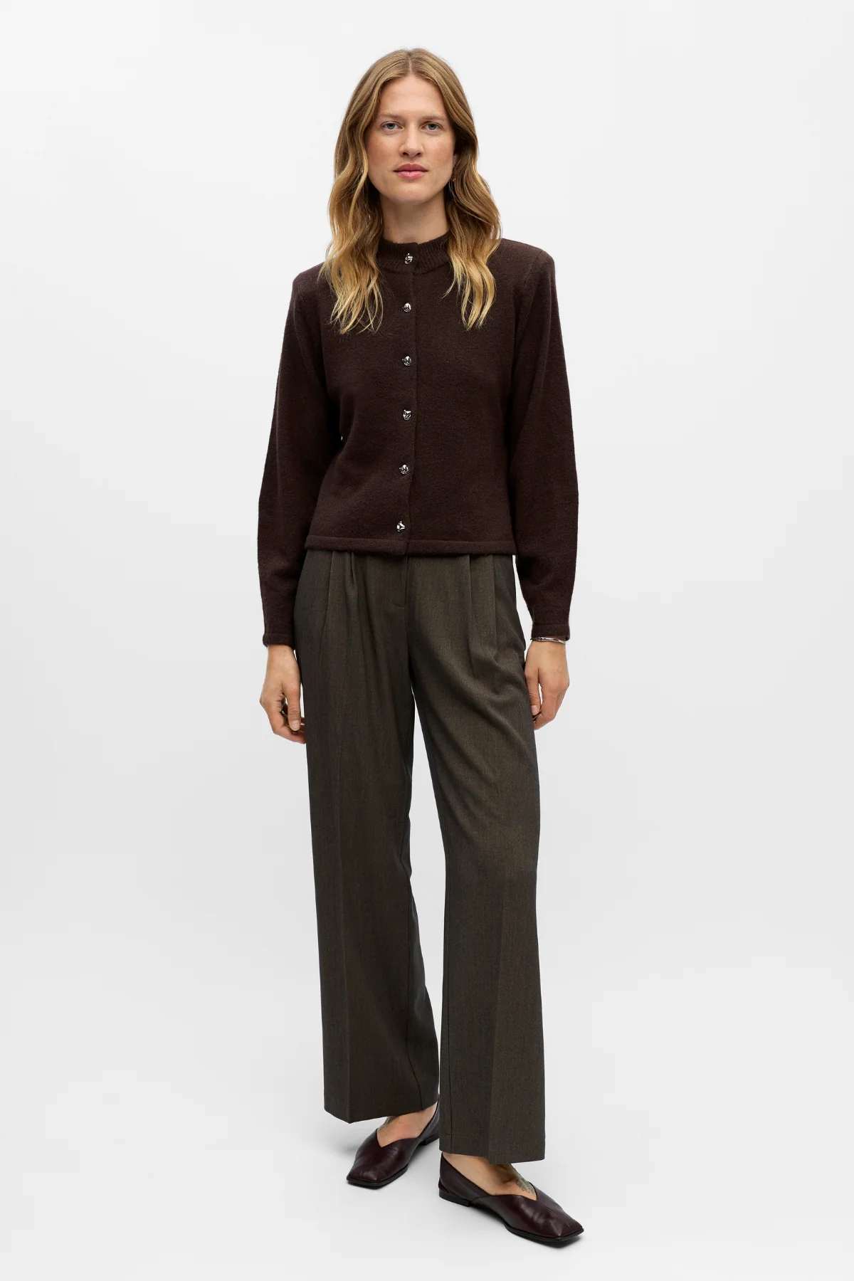 Zari -Strick -Strickjacke - Seehundbrauner Melange - Image 4